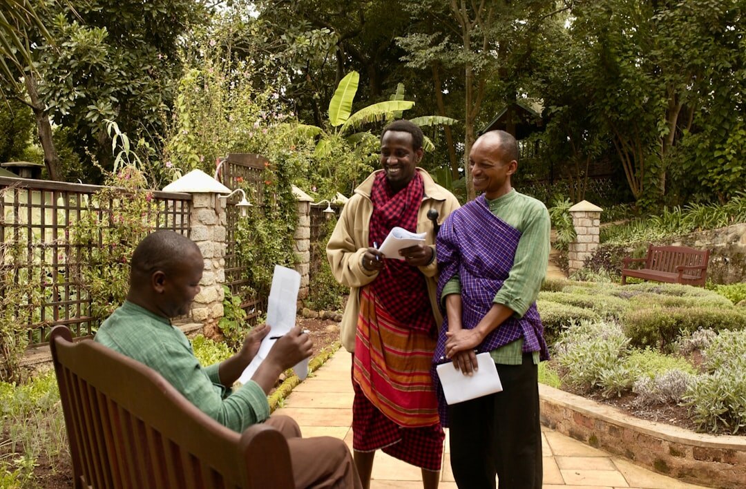 seniors in garden volunteering