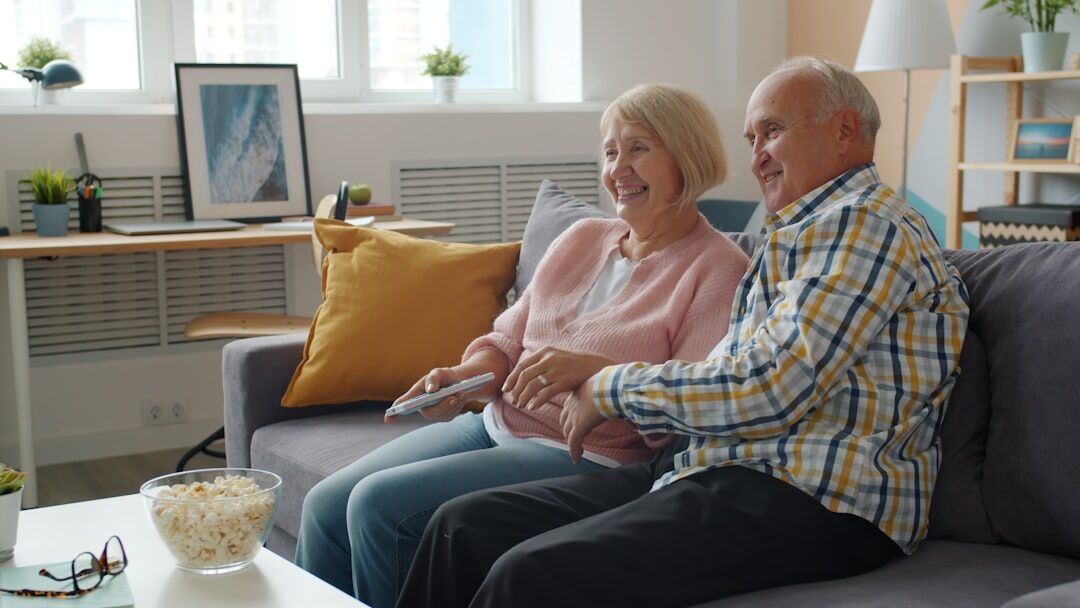 senior couple reading documents